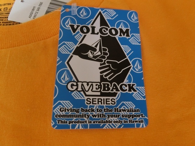 激レア USA購入 【VOLCOM】ボルコム 【GIVEBACK SERIES】【HAWAII VOLCOM STONE 】ロゴプリントTシャツUS Lサイズ イエロー_画像5