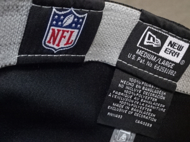 USA購入USA購入【NEWERA】【39THIRTY】 NFLアメフト ラスベガス レイダース【Las Vegas Raiders】ロゴ刺繍入りキャップ (M-L) ブラック_画像9