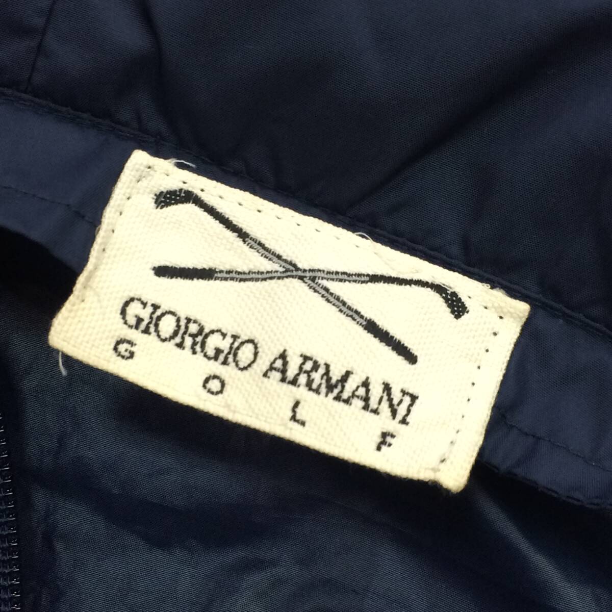 GIORGIO ARMANI ジョルジオ アルマーニ 梅雨時期重宝！ロゴプリント ゴルフウェア フード付き ナイロンパーカー パッカブルジャケットの画像8