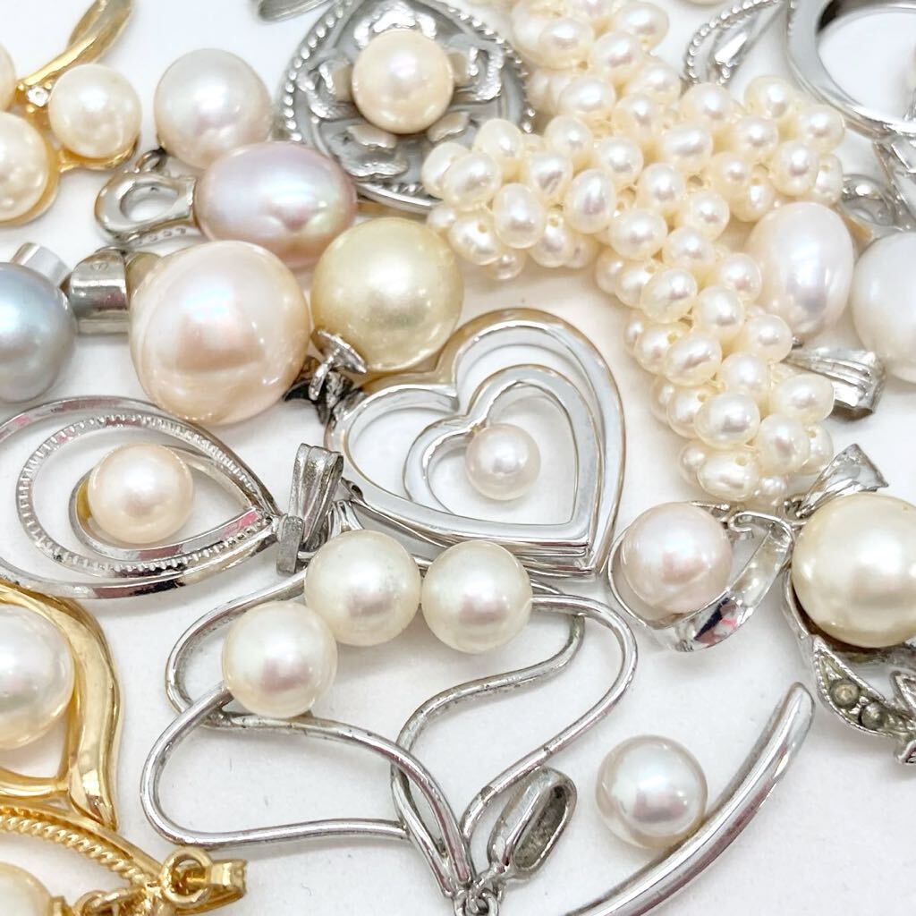 「パールペンダントトップおまとめ」m 約48.5g pearl あこや 淡水 貝パール accessory pendant necklace jewelry CE0の画像1