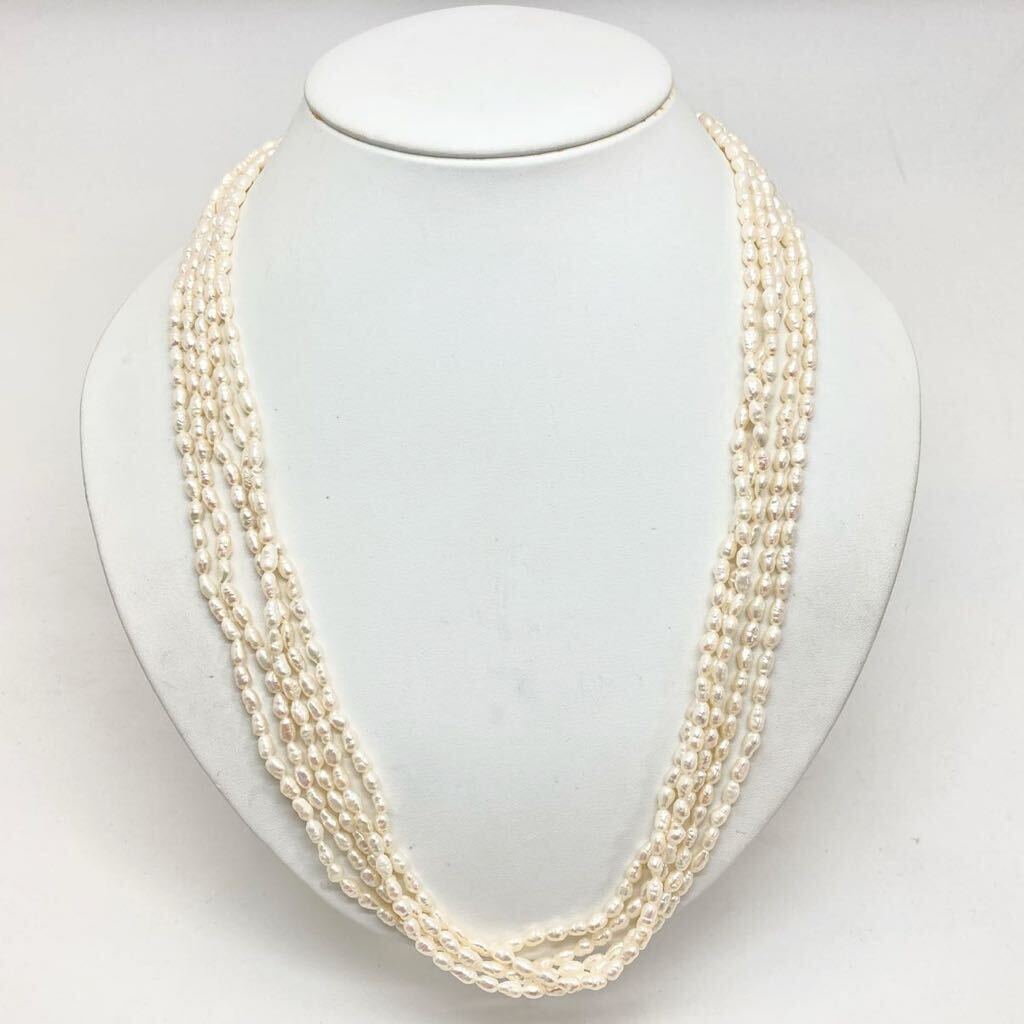 [ пресная вода жемчуг колье . суммировать ]m примерно 56.4g примерно 4mm жемчуг pearl necklace accessory jewelry silver CF0/DA0