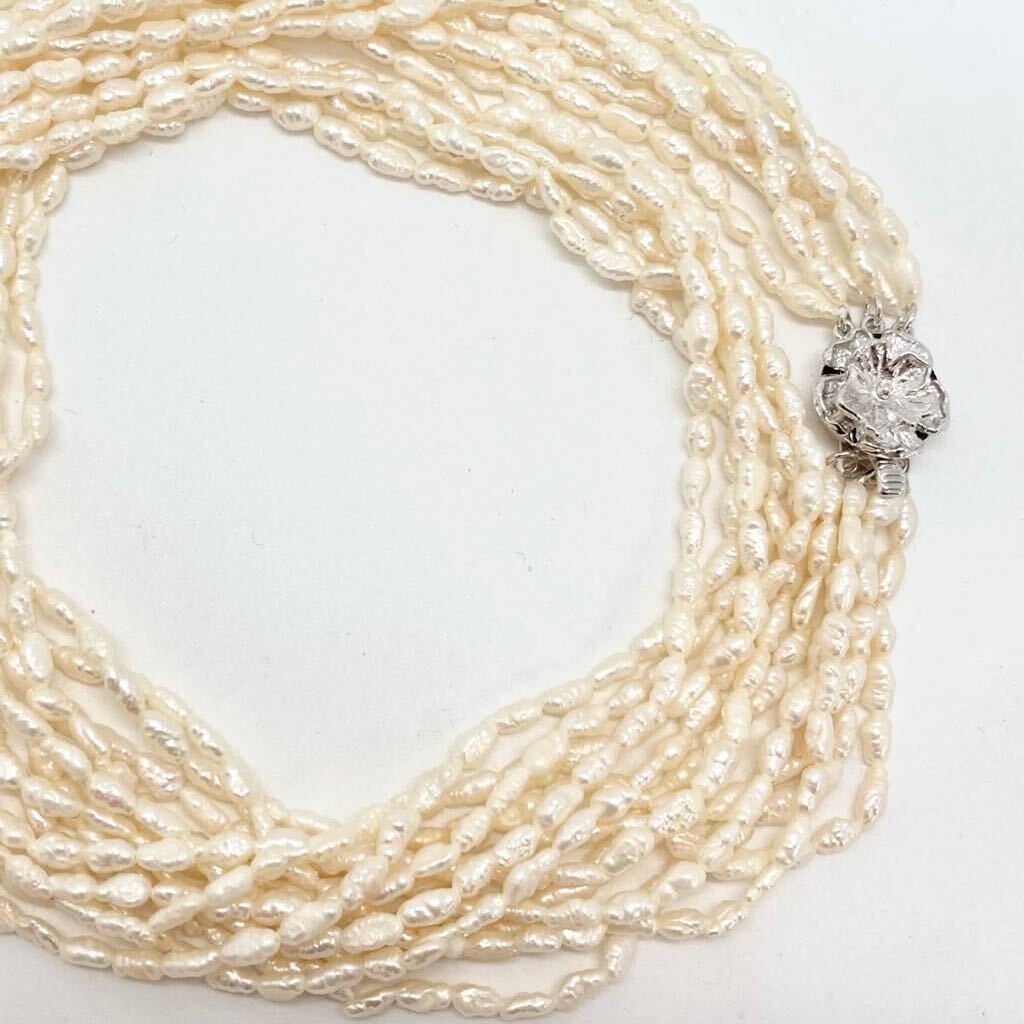 「淡水パールネックレスおまとめ」m約41.3g 約3mmパール pearl necklace accessory jewelry silver CF0/DA0の画像3