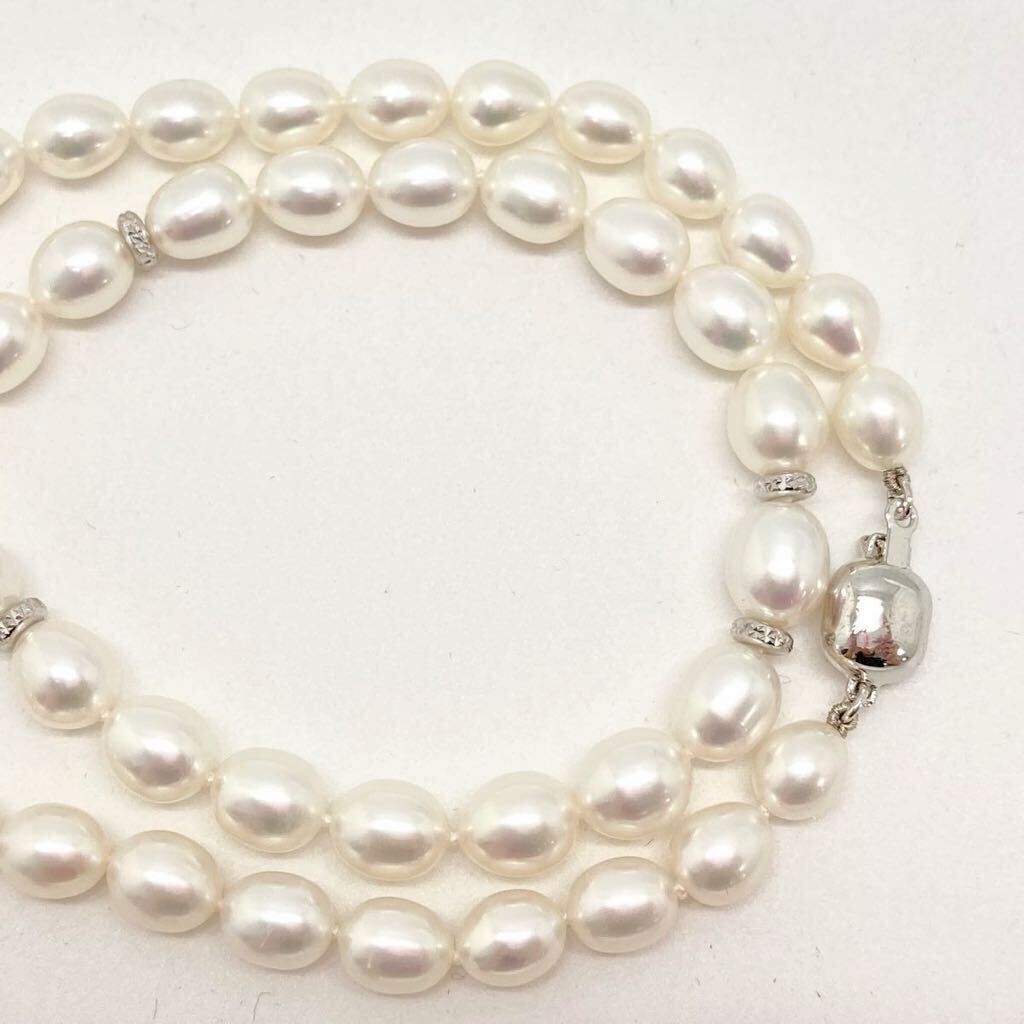 「淡水パールネックレスおまとめ」m約27.1g 約6.5-7mmパール pearl necklace accessory jewelry CE0/DA0の画像3