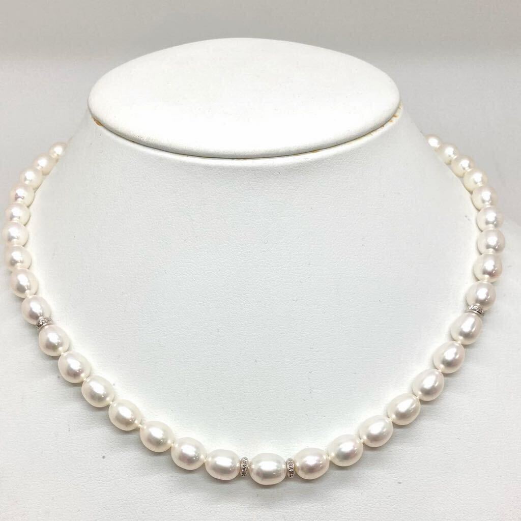 「淡水パールネックレスおまとめ」m約27.1g 約6.5-7mmパール pearl necklace accessory jewelry CE0/DA0の画像1