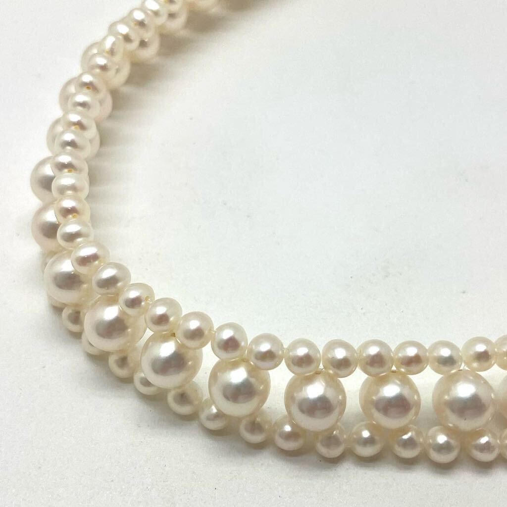 ［淡水パールネックレス］m 約47.7g 約42.5cm pearl jewelry necklace ジュエリー accessory アクセサリー 925 DA0/DA0の画像4