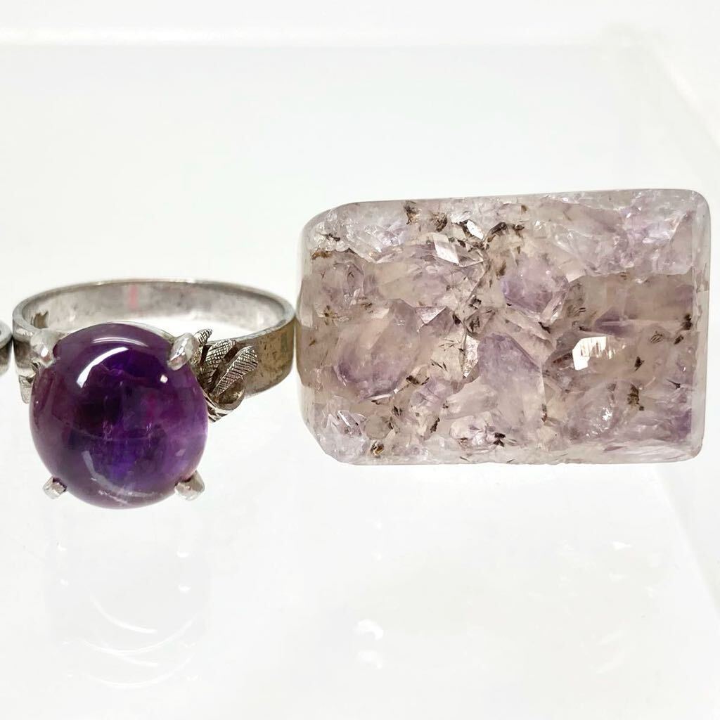 「アメシストリング7点おまとめ」m重量約33.5g アメジスト 紫水晶 amethyst 指輪 リング ring accessory silver 925 CE0_画像3