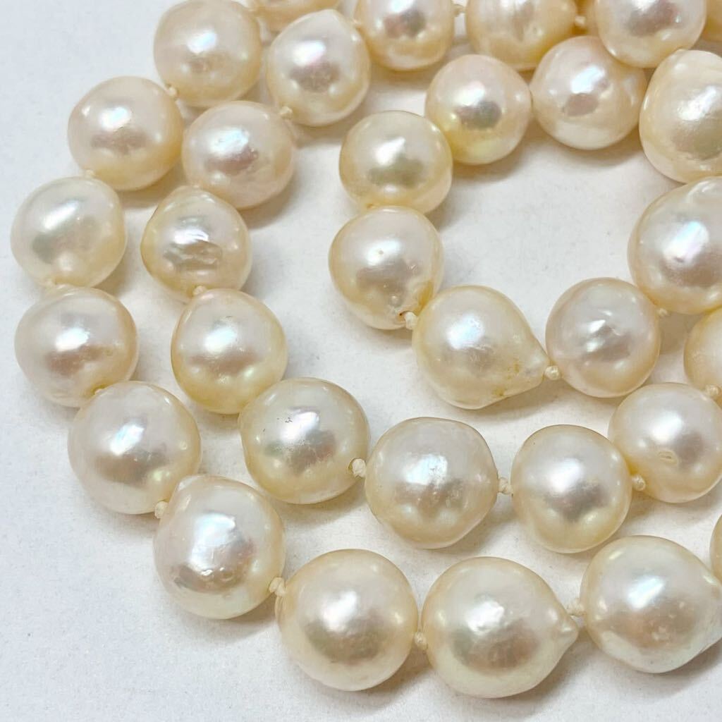 ［アコヤ本真珠ロングネックレス］m 重量約96.1g 約9.0~10.0mm 約90.0cm pearl necklace silver DA0/DB0_画像3