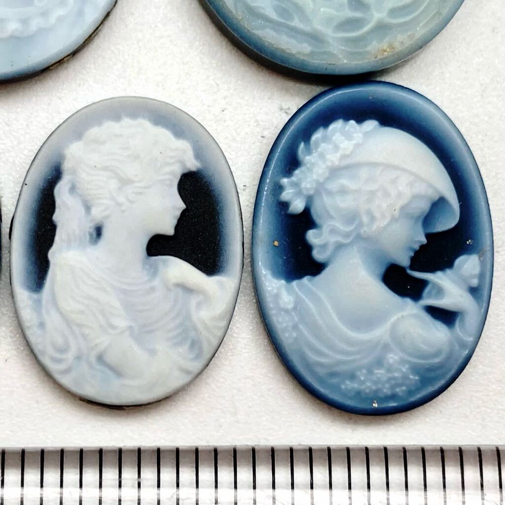 「ストーンカメオおまとめ」m 約100ct 裸石 ジュエリー jewelry shell cameo 貴婦人 ブローチ 彫刻 アンティーク _画像2