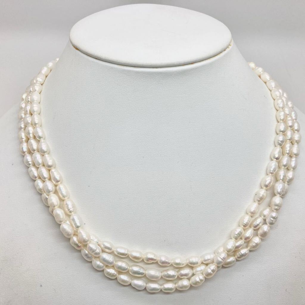 「淡水パールネックレスおまとめ」m 約50.7g 約　5mmパール pearl necklace accessory jewelry silver CE0/DA0_画像2