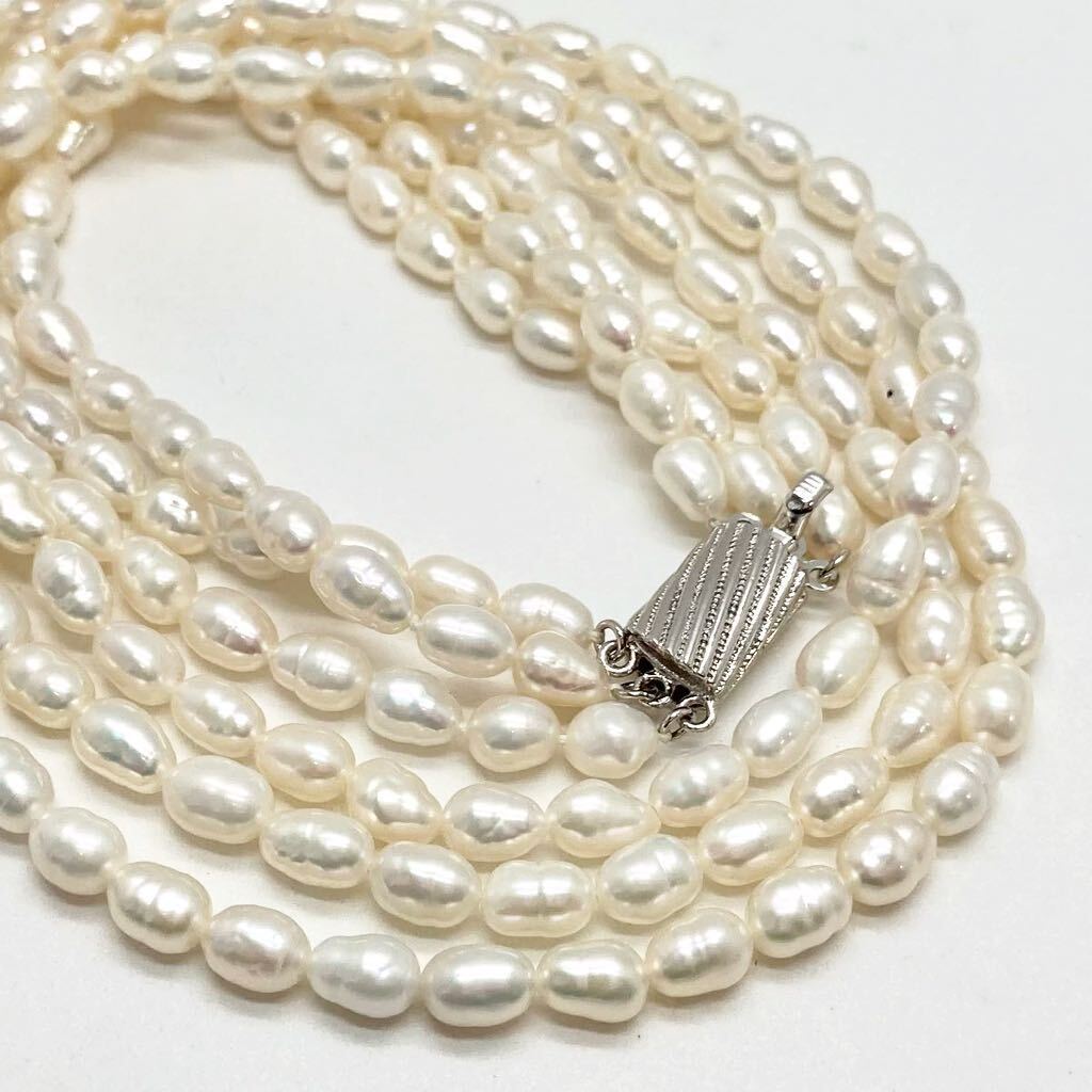 「淡水パールネックレスおまとめ」m 約50.7g 約　5mmパール pearl necklace accessory jewelry silver CE0/DA0_画像1