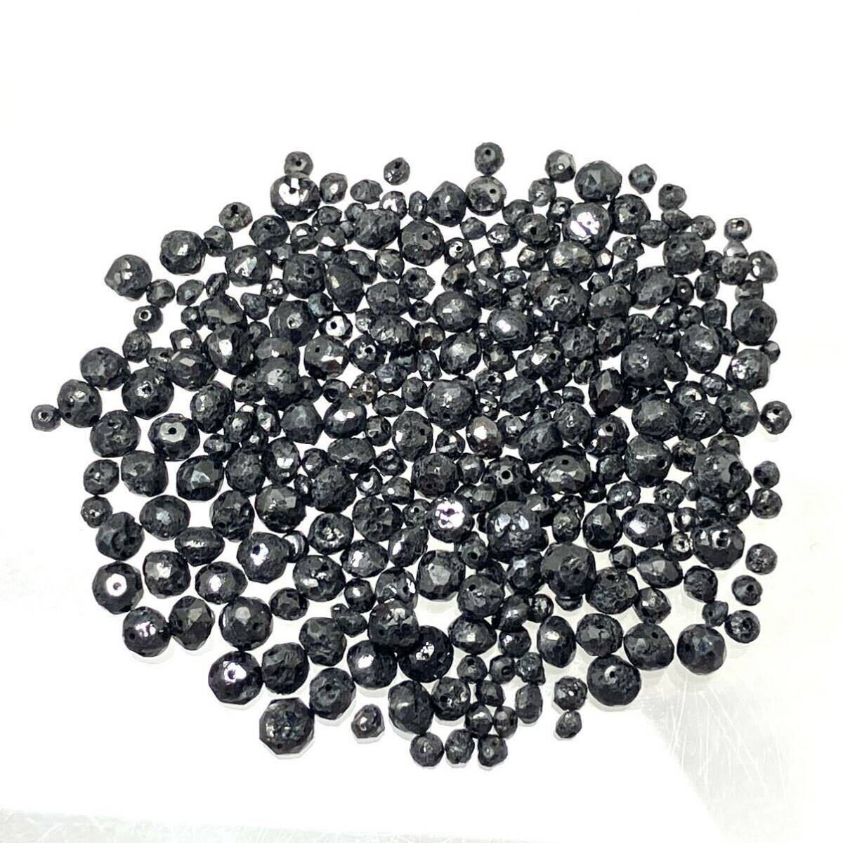 ［ブラックダイヤモンドアクセサリーパーツおまとめ］m ◎重量約6.0g diamond Black jewelry ジュエリー accessory parts 両穴 CE0の画像5