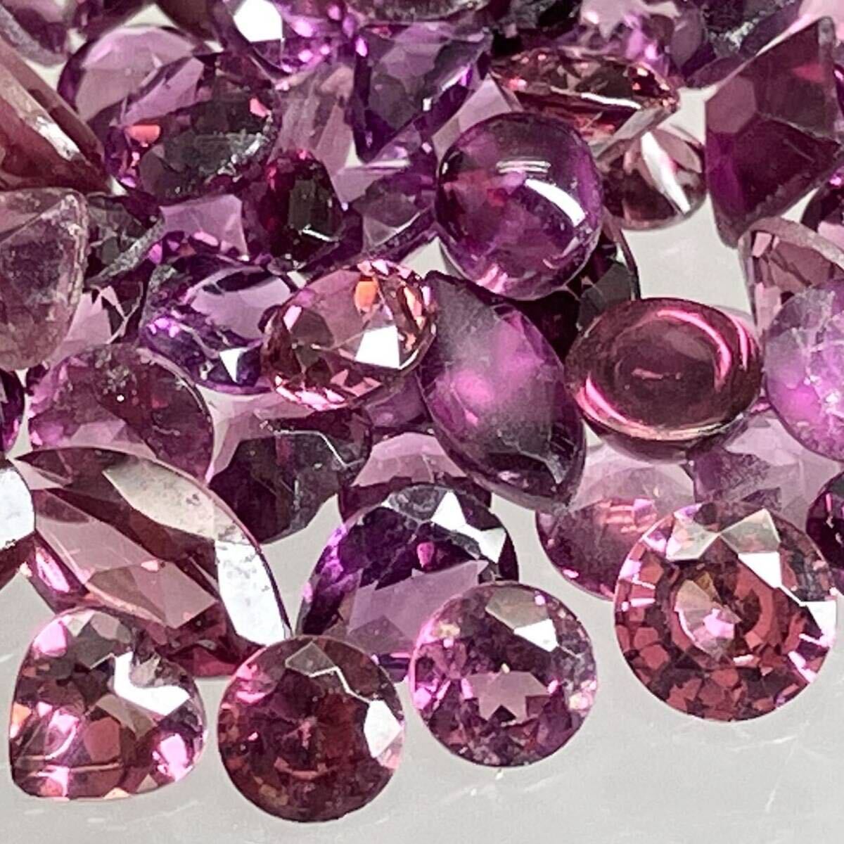 「紫系色石おまとめ100ct」m 重量約20g ルース 裸石 宝石 ジュエリー jewelry ガーネット garnet トルマリン tourmaline purple パープル の画像2