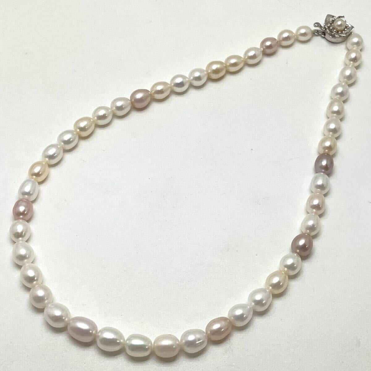 ［淡水パールネックレス］m 約34.2g 約43.5cm pearl jewelry necklace ジュエリー accessory アクセサリー CE0/CE0の画像4