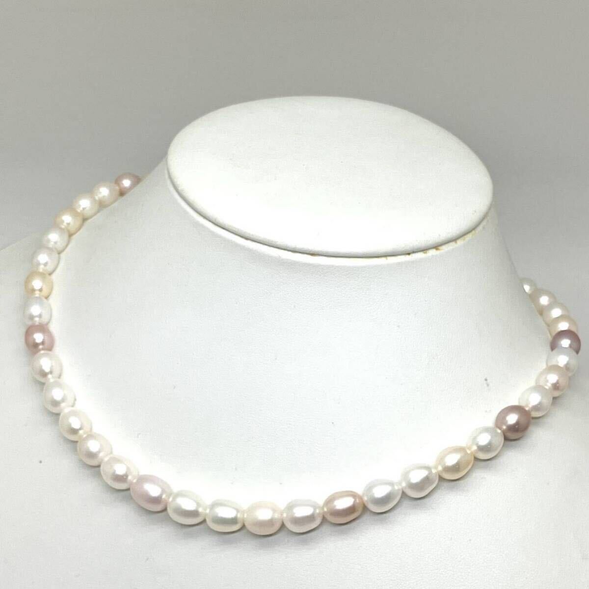 ［淡水パールネックレス］m 約34.2g 約43.5cm pearl jewelry necklace ジュエリー accessory アクセサリー CE0/CE0の画像2