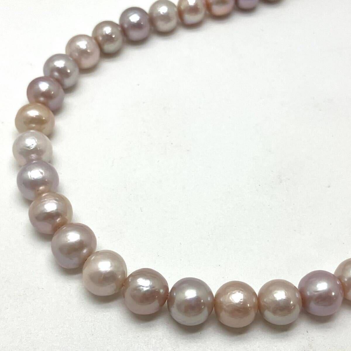 ［淡水パールネックレス］m 約43.0g 約43.5cm pearl jewelry necklace ジュエリー accessory アクセサリー pink DA0/DB0の画像3