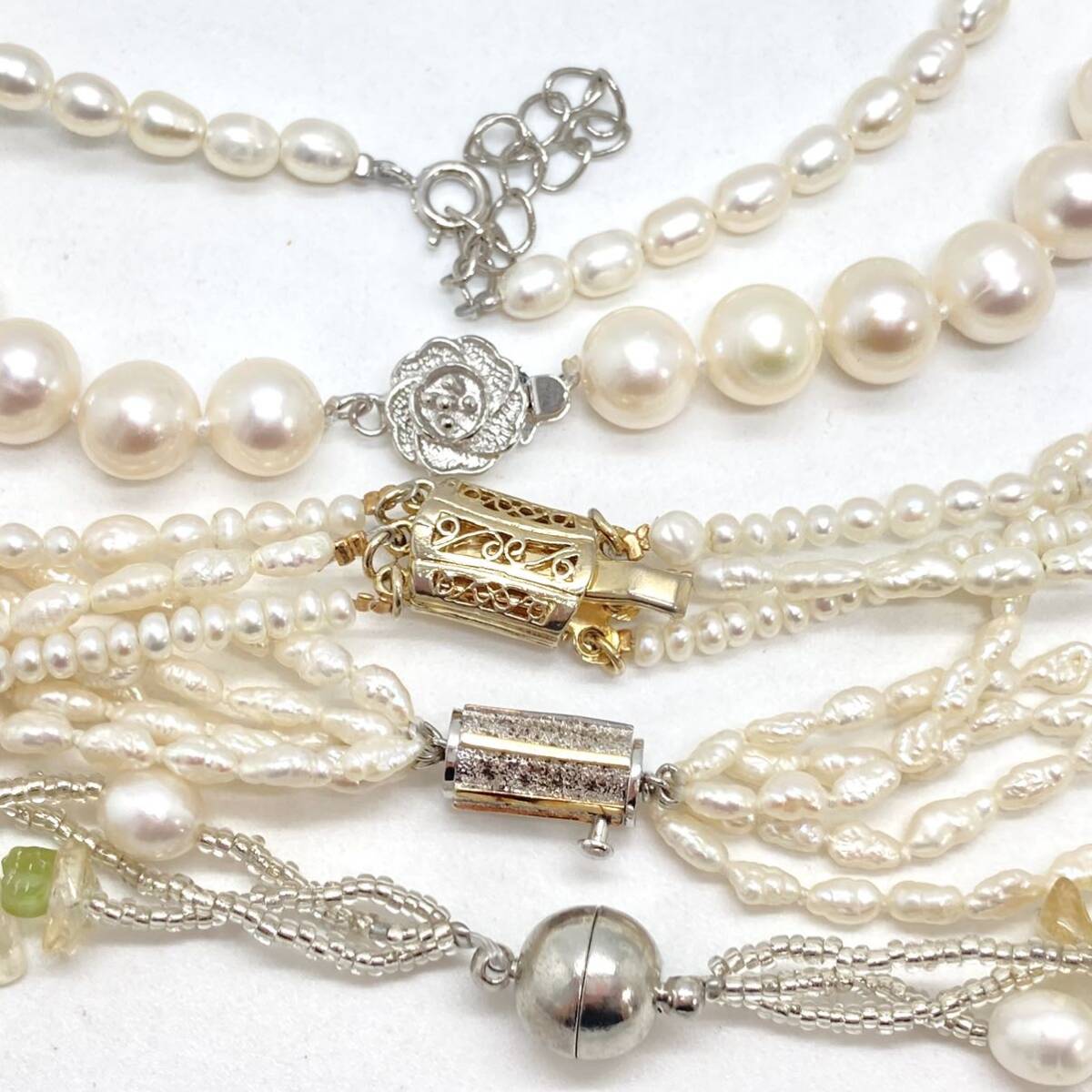 「淡水パールネックレス5点おまとめ」m 約164g 真珠 ケシ バロック ベビー pearl Pearl necklace jewelry DA0_画像4