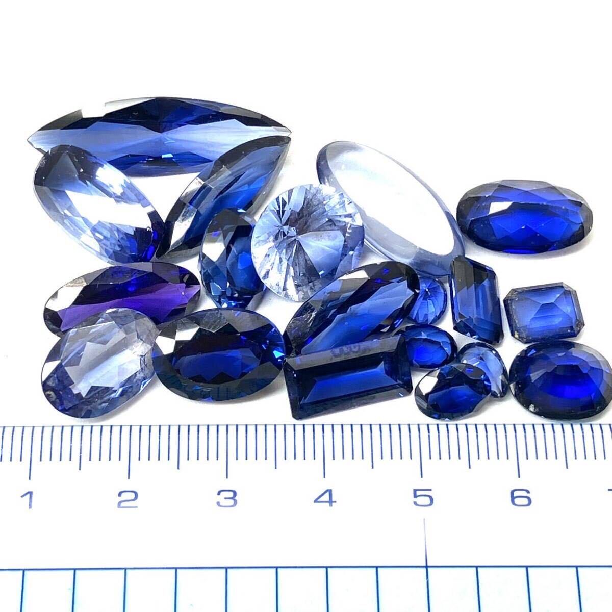 ［合成サファイアルースおまとめ約100ct］m 重量約20g 裸石 宝石 Sapphireサファイア コランダム ping jewelry ジュエリー _画像4