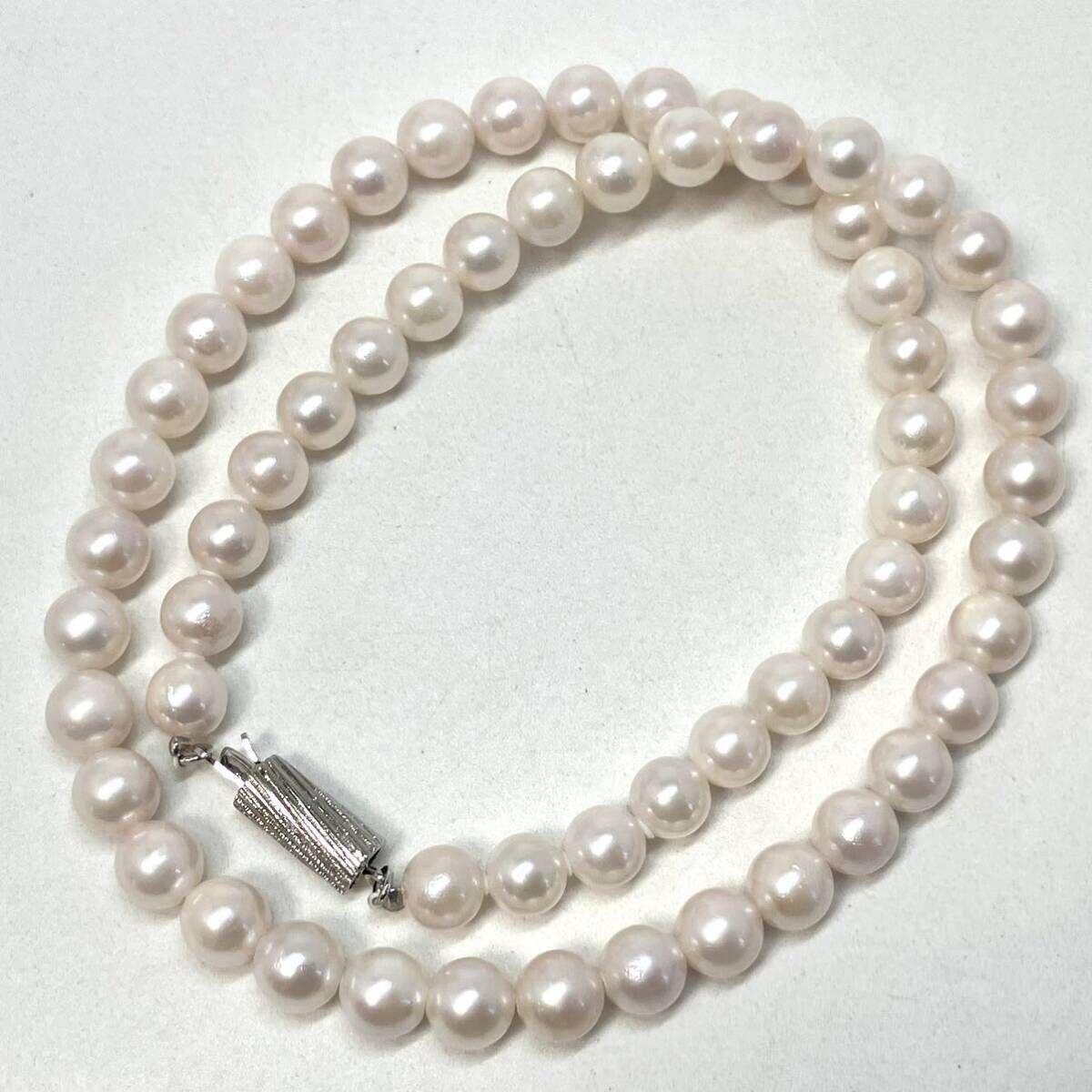 ［アコヤ本真珠ネックレス］m 重量約28.5g 約6.5~7.0mm 約43.5cm pearl necklace silver DB0/DC0_画像1