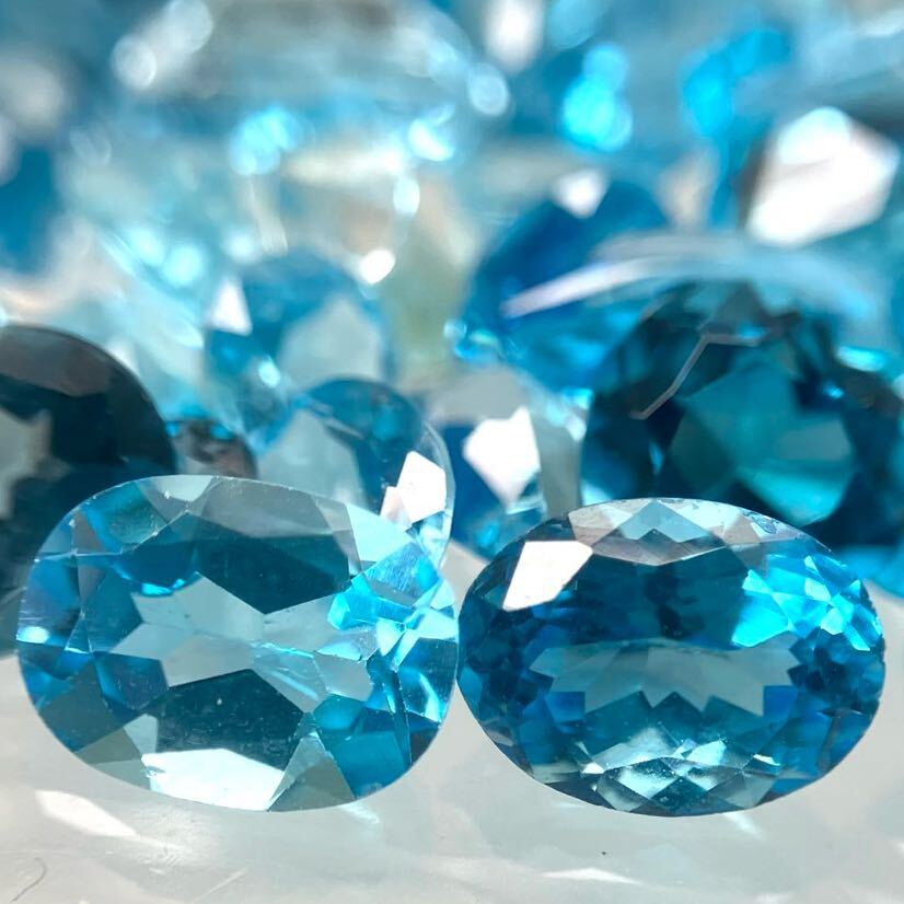 「天然ブルートパーズおまとめ200ct」m 約40g ルース 裸石 ジュエリー ブルートパーズ jewelry blue topaz _画像2