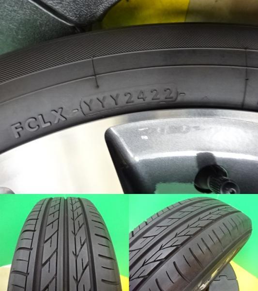 ヨコハマ ブルーアース E50C 185/65R15 中古 タイヤ GB5 フリード 純正 15インチ 5.5J +49 5H114.3 アルミ ホイール 4本 セット_画像6