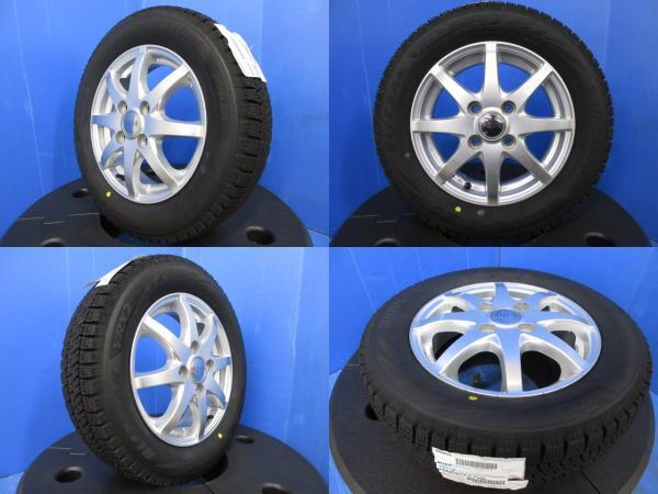 ホンダ ザッツ 4本 13インチ4穴 PCD 100 23年製 新品 ブリヂストン VRX2 155/65R13 スタッドレス 冬用 冬タイヤアルミホイールセット_画像4