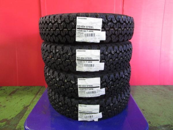 Weds NeoCarrow 12x3.5B+34 4H-100＆BS RD-604 STEEL 145R12 6PR 新品4本セット アトレー ハイゼットジャンボ N-VAN 等に 鴻巣_画像6