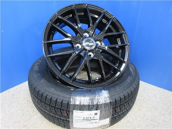 新品4本SET ヴェネス VENES GB 5.5J+42 ブリヂストン BLIZZAK VRX2 22年 185/60R15インチ フィット GK系 GP系 シャトル HV グレイス_画像1