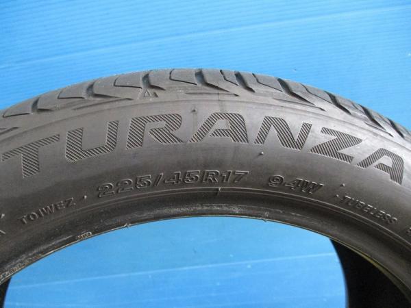 ★いわき★バラ1本 225/45R17 TURANZA T001 中古サマータイヤ 補修用等に_画像2