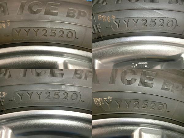 送料無料 中古 スタッドレス ヨコハマ プラクティバアイス BP02 155/65R13 73Q ホイール 4本 オッティ ワゴンR キャロル ルークス_画像9