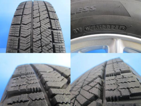 中古 アルミ 14インチ 4.5J +45 4H100 冬タイヤ 155/65R14 155/65-14 ブリジストン VRX2 2021年製 軽自動車_画像7