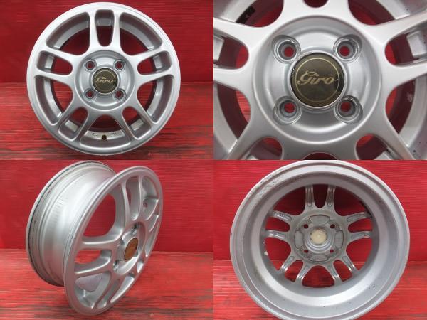 145/80R13 ダンロップ エナセーブ EC204 GIRO 13インチ 4.5J +43 塗装?がれ有 新品夏タイヤ 中古ホイール セット ムーヴ タント等に_画像6