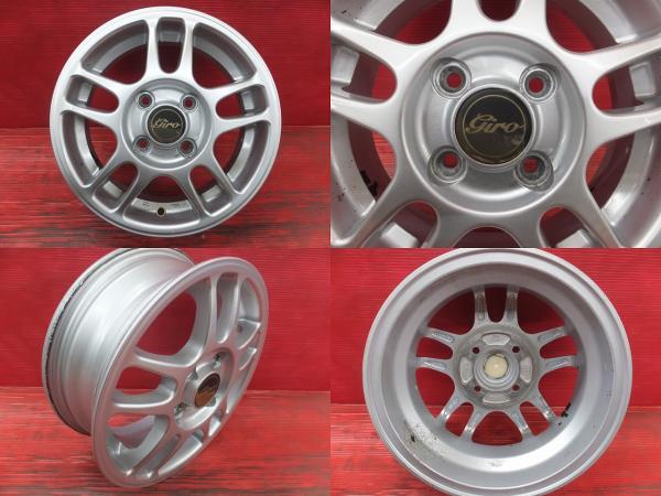 145/80R13 低燃費 ブリヂストン ニューノ GIRO 13インチ 4.5J +43 塗装?がれ有 新品夏タイヤ 中古ホイール セット ムーヴ タント等に_画像5