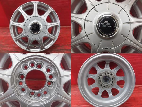 145/80R13 低燃費 ブリヂストン ニューノ 社外アルミ ZAMTH 13インチ マルチ 新品夏タイヤ 中古ホイール セット スペーシア ワゴンR等_画像4