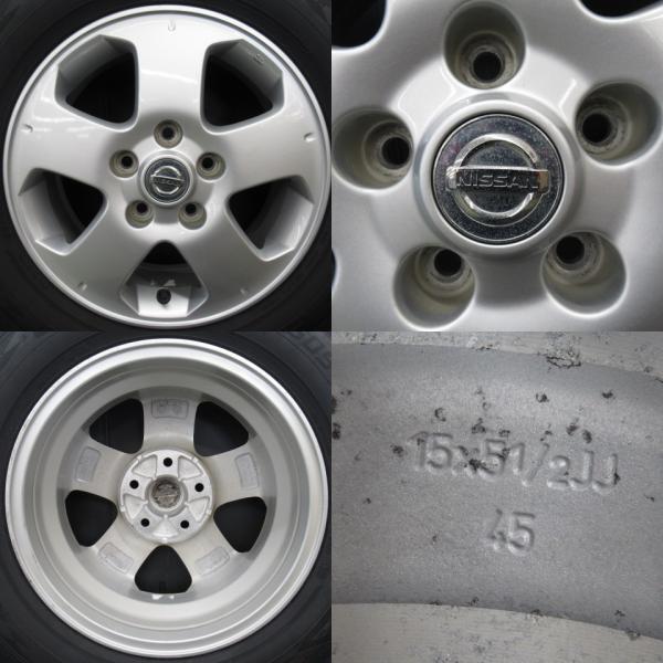 セレナ 4本 シルバー 純正 15インチ 5H 5穴 PCD 114.3 新品 195/65R15 夏タイヤ 夏用 中古 アルミホイールセット ！！_画像2