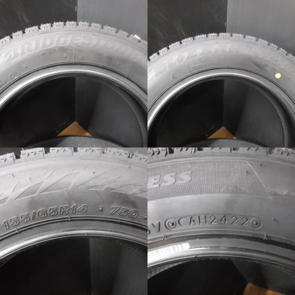 送料無料 新品 ブリヂストン ブリザック VRX2 155/65R14 中古 ダイハツ タント 純正 14インチ アルミホイール 4本セット_画像4