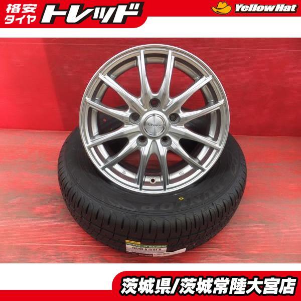 195/65R15 低燃費 ダンロップ エナセーブ EC204 レーベン 15インチ 新品夏タイヤ 中古ホイール セット アイシス セレナ ランディ等_画像1