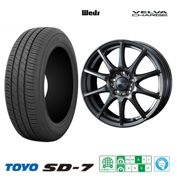 取寄せ品 4本 WEDS チャージ 7.0J+48 5H-114.3 トーヨー SD-7 22年 215/60R17インチ GA RVR CX-30 E52系 エルグランド エクストレイル_画像1