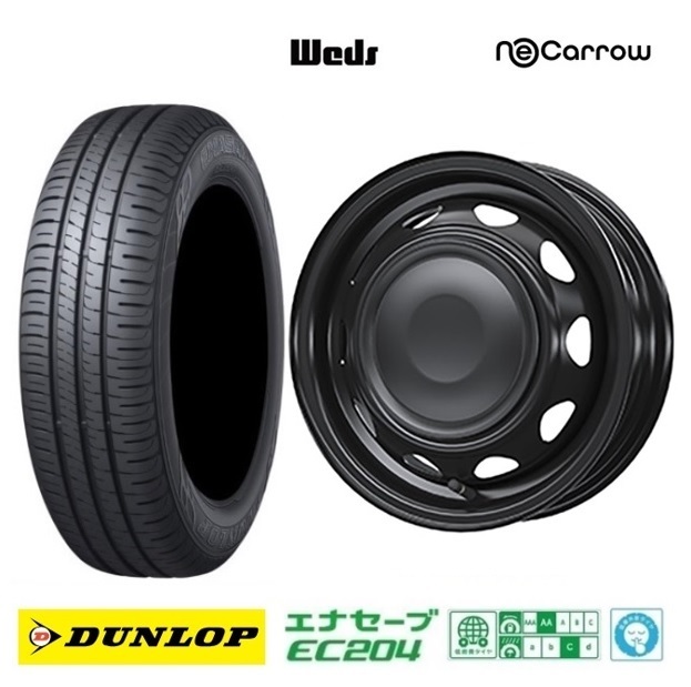 取寄せ品 WEDS ネオキャロ BC ダンロップ EC204 2023年製 165/55R14インチ MM01系 フレアワゴン AZワゴン キャロル スピアーノ プレオ_画像1