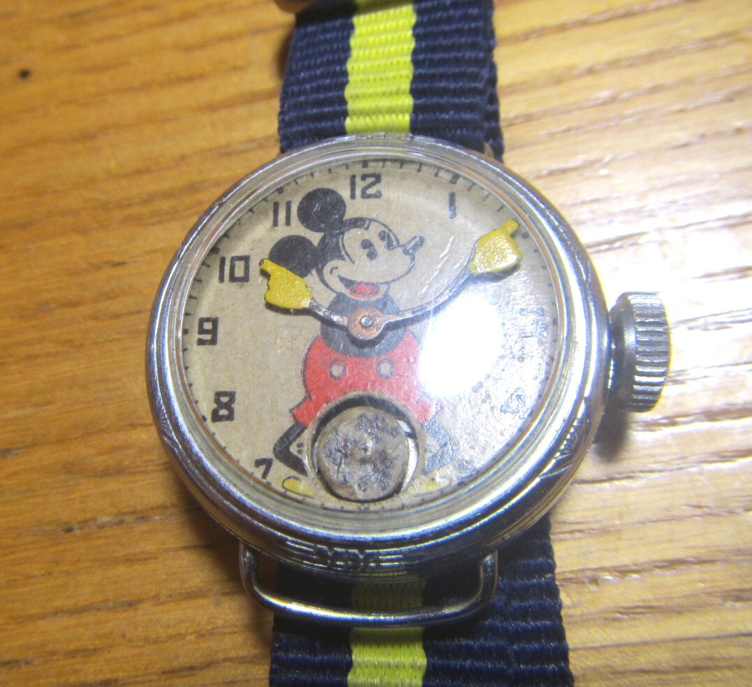 最後の1本1930年代 Ingersoll Mickey Mouse Watch インガソル ミッキーマウス　ワイヤーラグ　機械式手巻き スモール秒針 精度抜群稼働_画像1