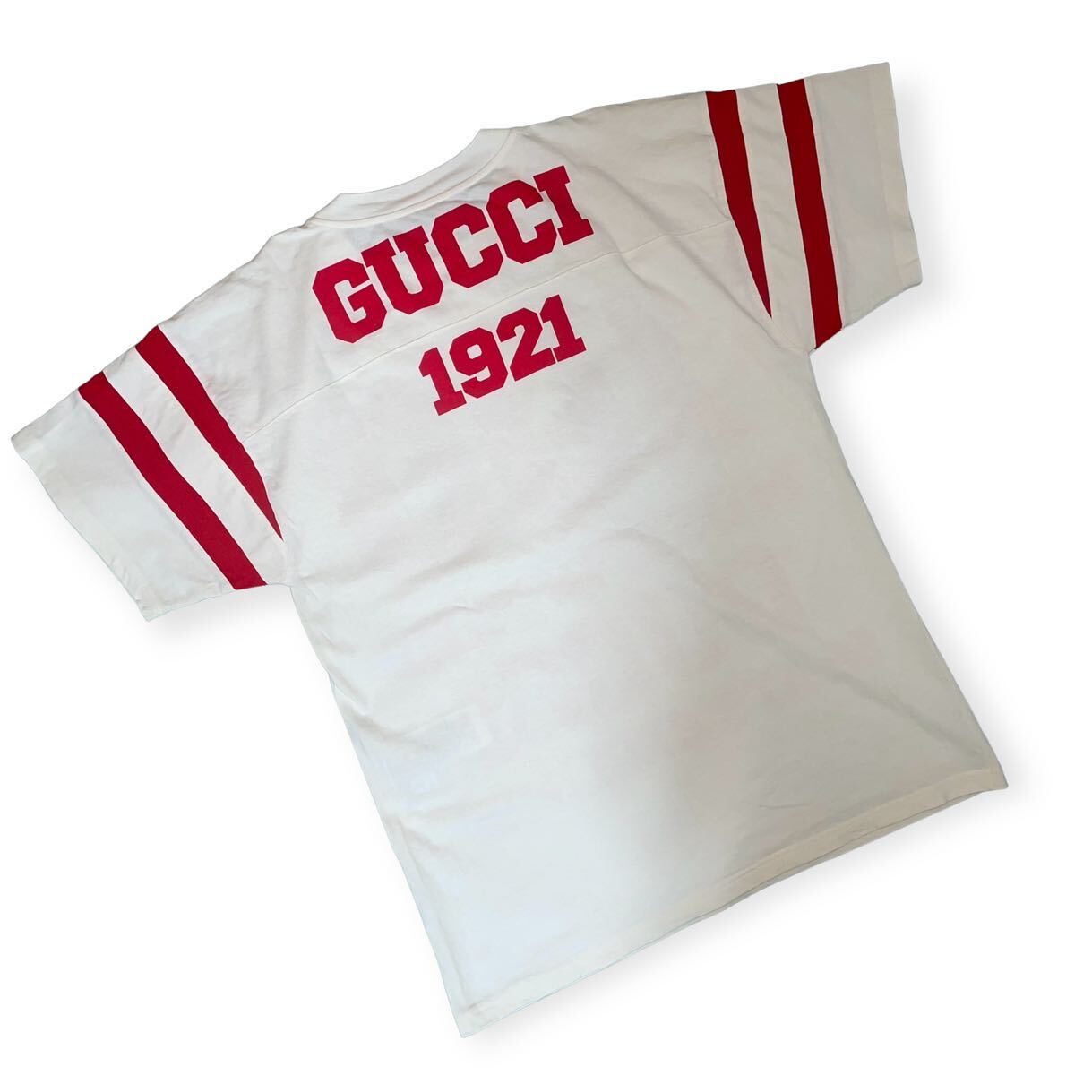 GUCCI グッチ ロゴ Tシャツ 2021 100th anniversary Cotton Tee 100周年 XSサイズ 半袖 ホワイト_画像3