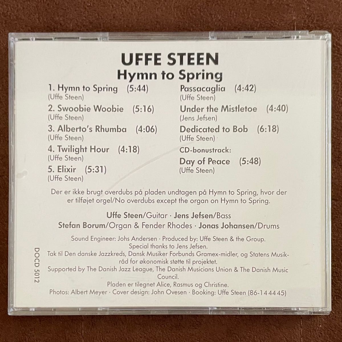 Uffe Steen／Hymn to Spring  ウッフェ・スティーン  デンマーク ジャズミュージシャン 