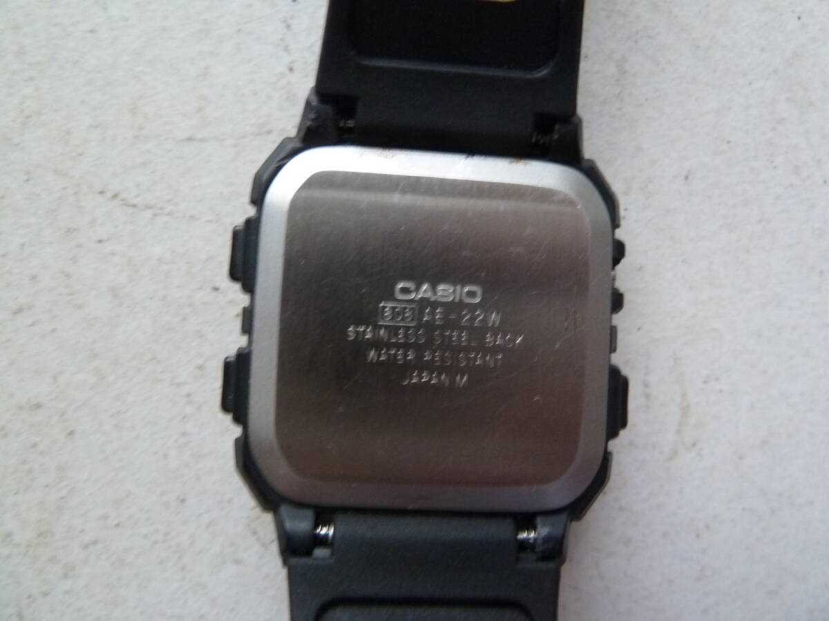 希少　当時物　CASIO　カシオ　オールド　デジタル　AE-22W　ツイン　グラフ　電池交換済み　稼働品_画像6