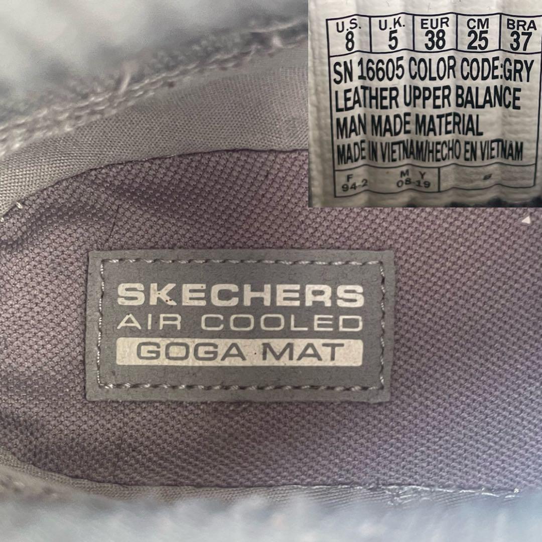 定価18,999円 SKECHERS スケッチャーズ AIR COOLED GOGA MAT パッチ アンクル ハイカット スニーカー ブーツ size 25cm_画像7