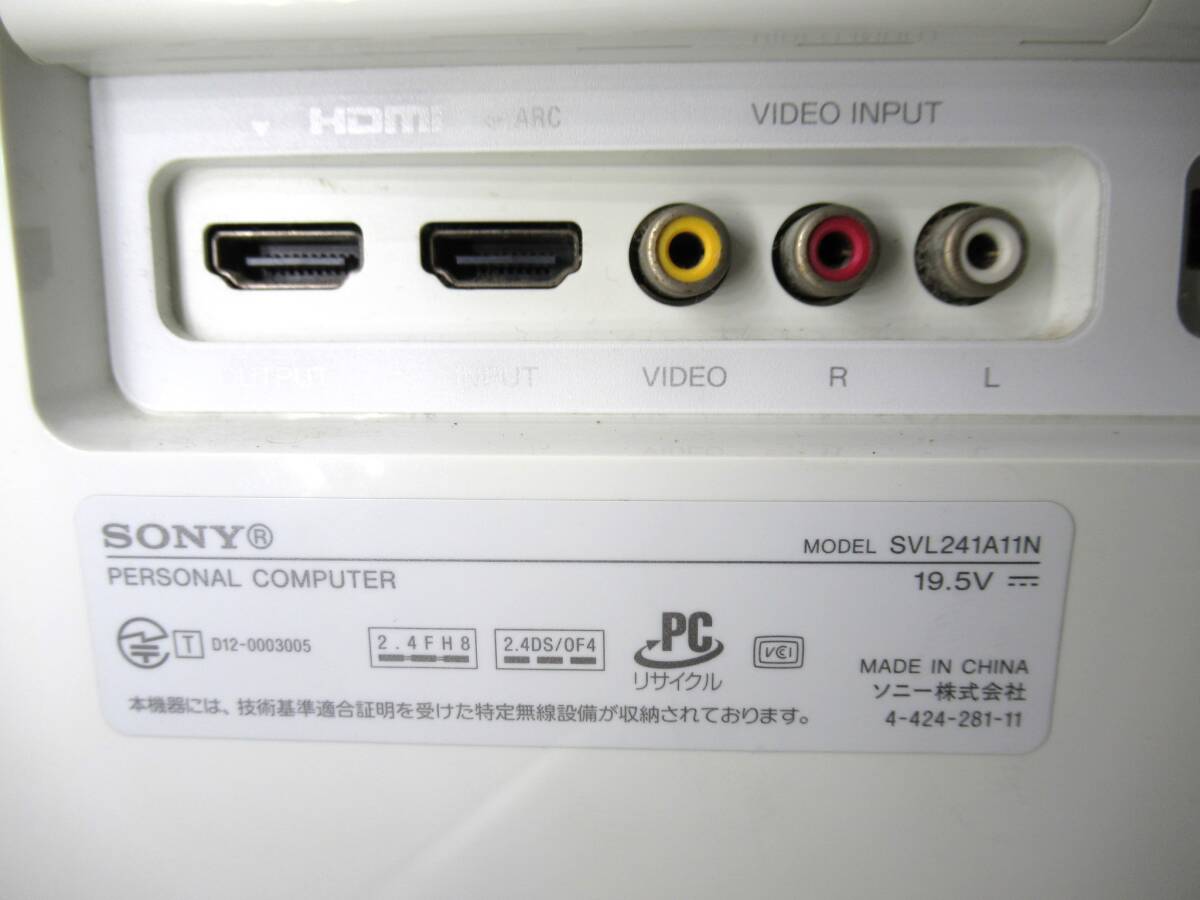 【初期化済み、BD再生不可】SONY / ソニー VAIO SVL241A11N Windows8 Core i7-3630QM 2.40GHz 8.00GB タッチパネル式 一体型PCの画像9