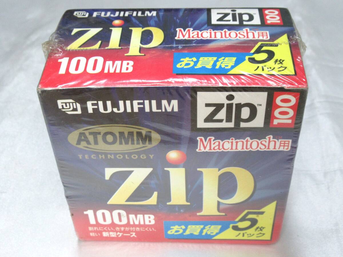 【未開封品】FUJIFILM / 富士フィルム　Zip　100MB　5枚セット　Macintosh用　ATOMM TECHNOLOGY_画像1