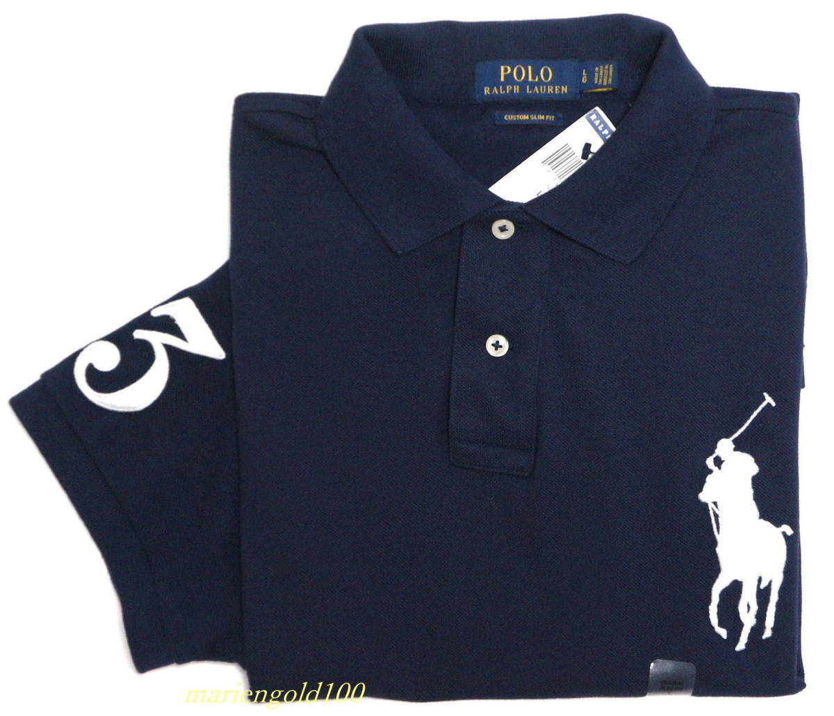 【新品】ラルフローレン ■ 鹿の子ポロシャツ ■ XL ■ ネイビー POLO RALPH LAUREN 正規品_画像1