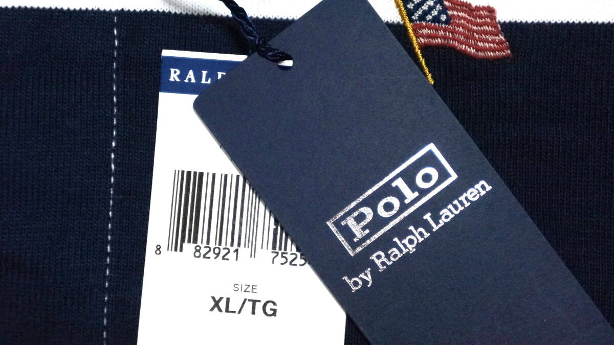 【新品】ラルフローレン ■ ラガーポロシャツ ■ メンズ XL / US L ■ ネイビーボーダー 星条旗 ラガーシャツ POLO RALPH LAUREN 正規品_画像6