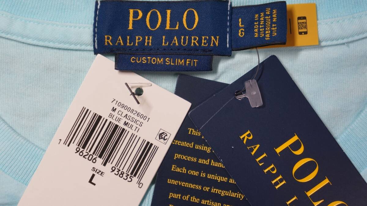 【新品】ラルフローレン ■ ポロベア コットンTシャツ ■ L ■　ブルーマルチ POLO RALPH LAUREN 正規品_画像4