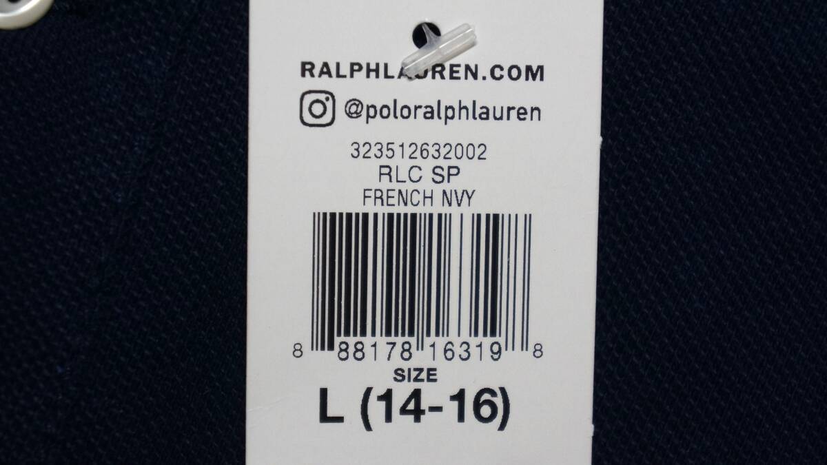 【新品】ラルフローレン ■ 鹿の子ポロシャツ ■ レディース M～L / US Boys L ■ ネイビー POLO RALPH LAUREN 正規品_画像4