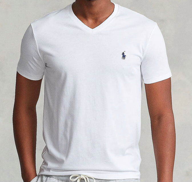 【新品】ラルフローレン ■ コットンVネックTシャツ ■ メンズ XL / US L ■ ホワイト 白 POLO RALPH LAUREN 正規品_画像2